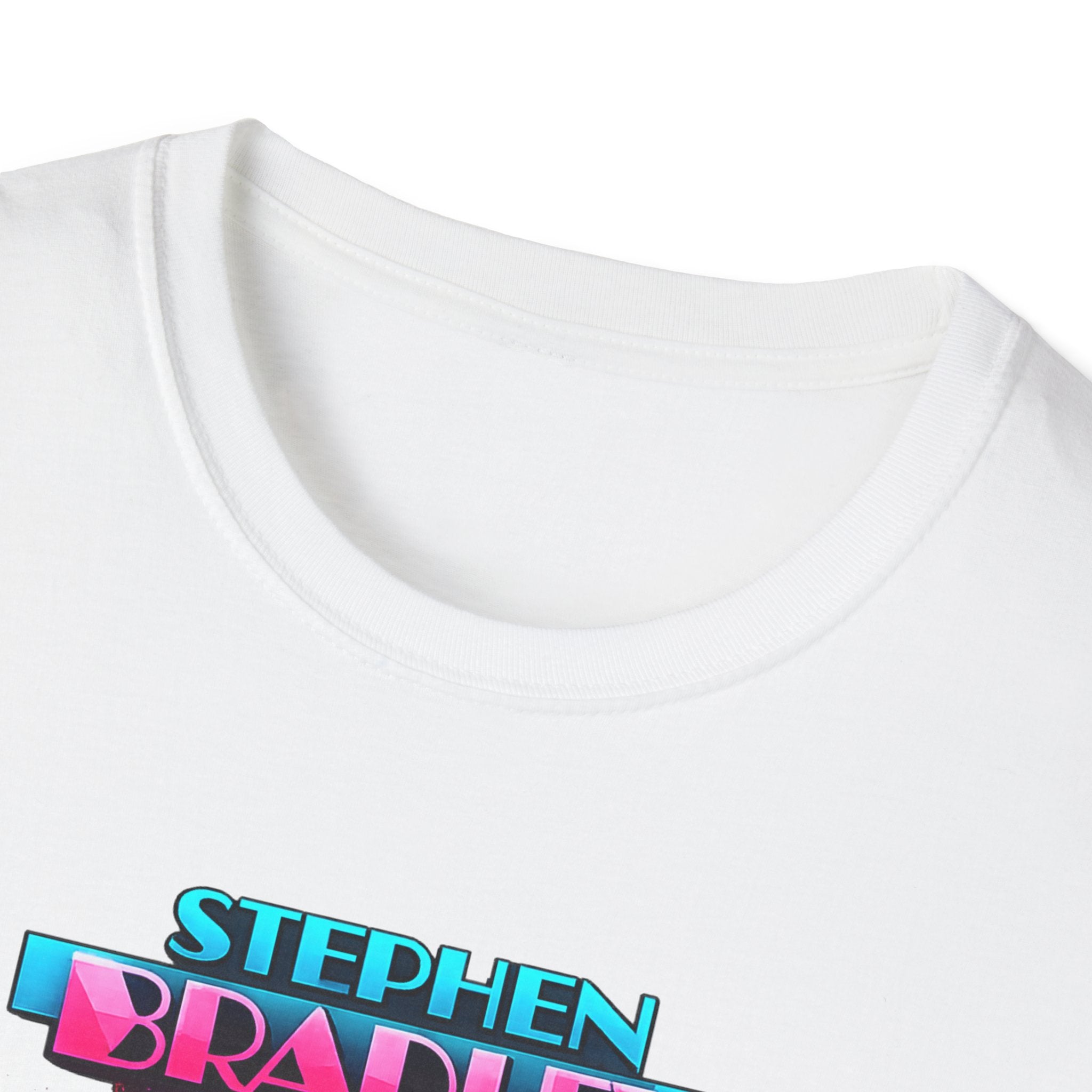 'Stuck in 1984' Neon Vaporwave Stephen Bradley t-shirt