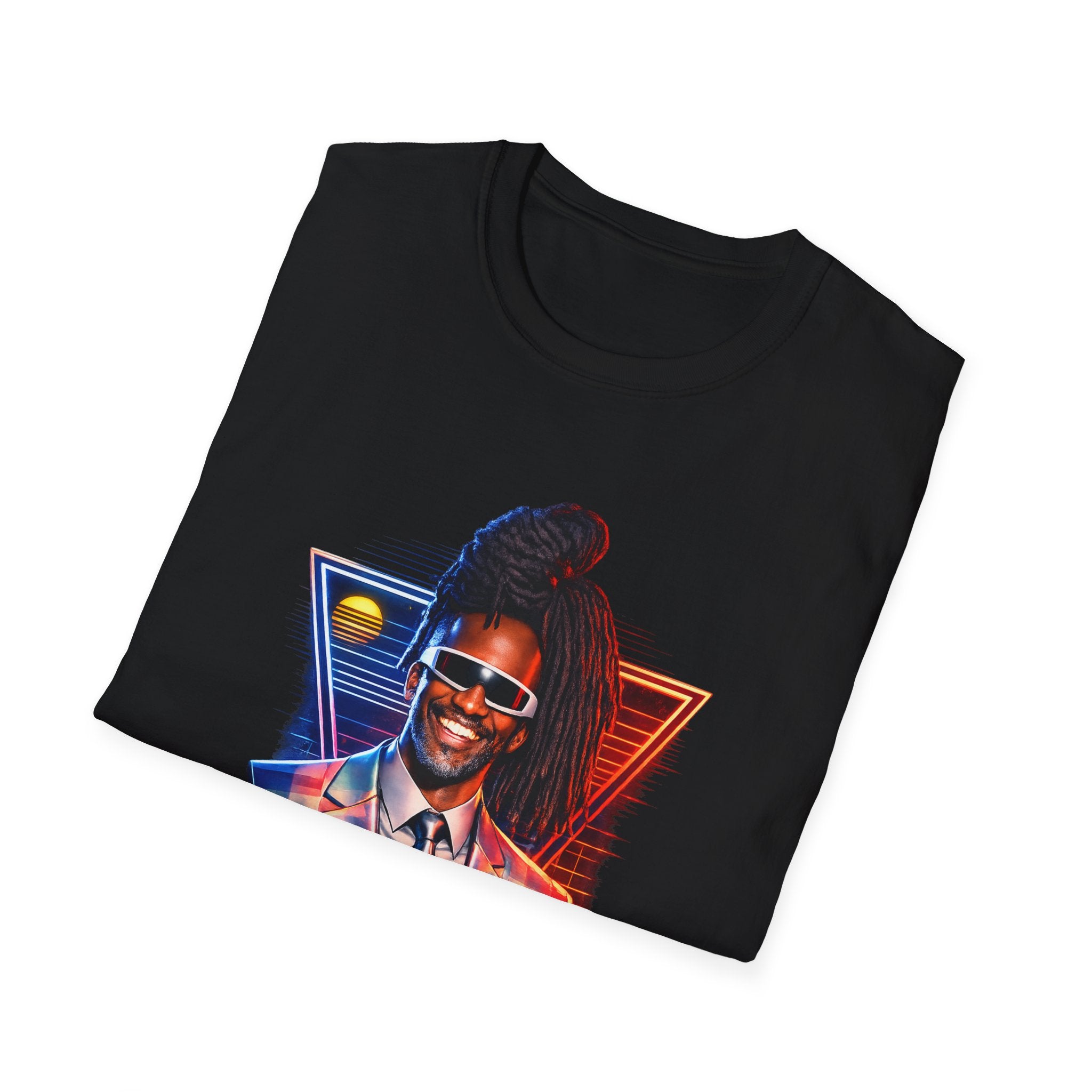 1984 Retro Portrait Tee — Vintage Synthwave 'Stuck in 1984' Graphic T-Shirt