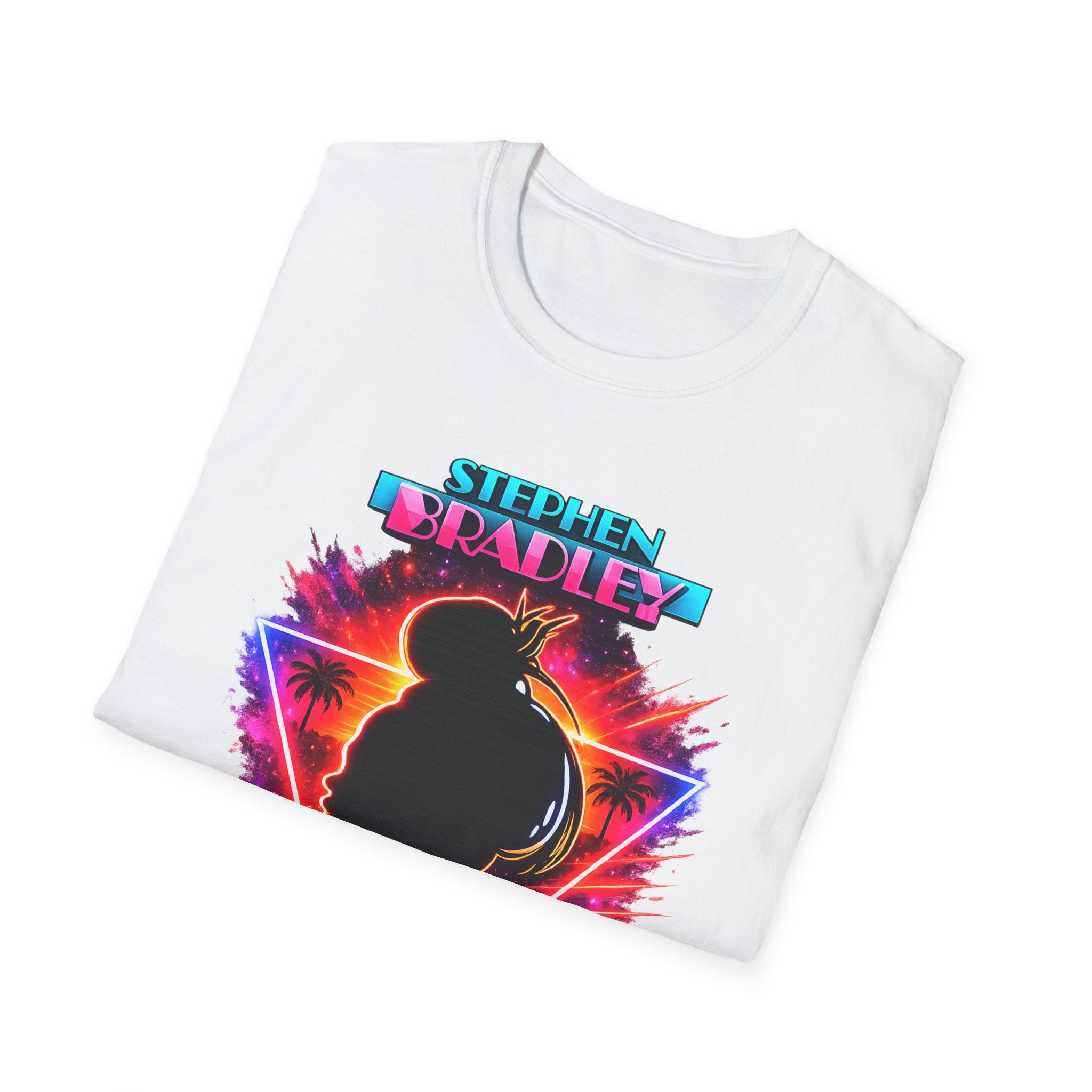 'Stuck in 1984' Neon Vaporwave Stephen Bradley t-shirt